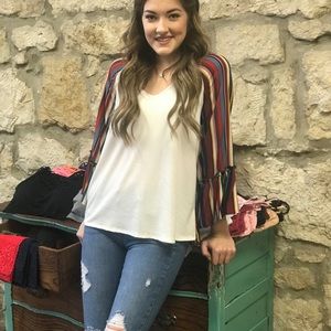 NEW Contrasting Striped Top